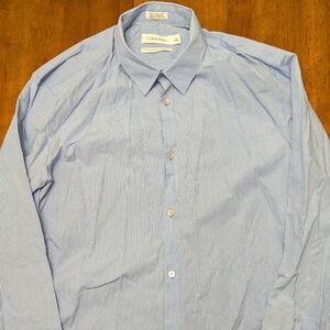 Calvin Klein Men's Light Blue Pinstripe Dress Shirt